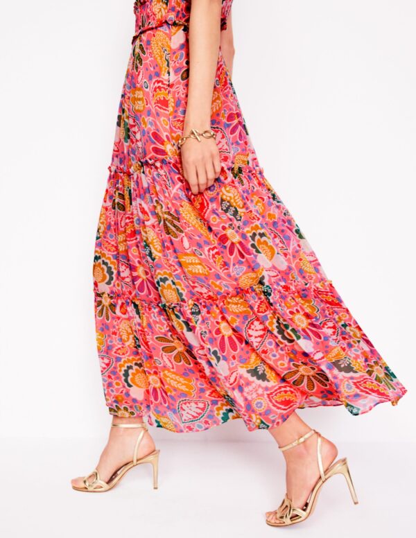 Sleeveless Ruffle Dress-Multi, Flourishing Blooms